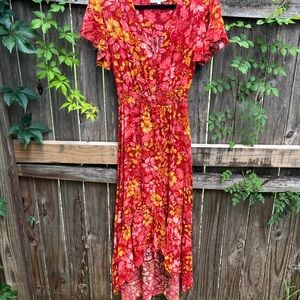 Abel the Label Sz Small floral high low maxi dress